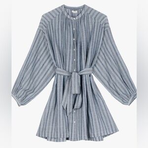 DOEN Jo Dress in Indigo Stripe - XS